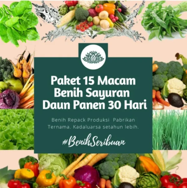 Paket 15 Macam Benih Sayuran Pemula Sayur Daun